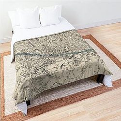 Vintage Florence Italy Map (1943) Comforter