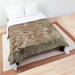 Vintage Florence Italy Map (1755) Comforter