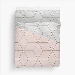 Florence dreams - marble geometric Duvet Cover