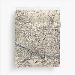 Vintage Florence Italy Map (1943) Duvet Cover