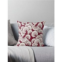 Florence Broadhurst Inspired Design - Red Throw Pillow