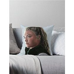 Florence Pugh Portrait Throw Pillow