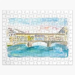 Florence Tuscany Ponte Vecchio At Sunset Jigsaw Puzzle