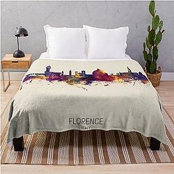 Florence Italy Skyline Throw Blanket