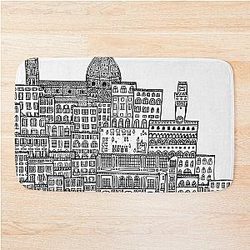 Line Drawing of Florence, Italy Bath Mat