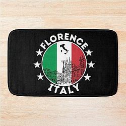 Florence City Skyline, Italian Flag Bath Mat