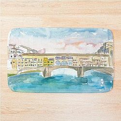 Florence Tuscany Ponte Vecchio At Sunset Bath Mat