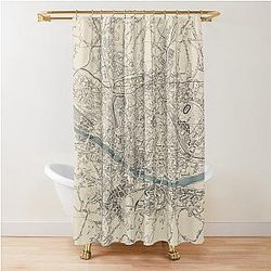 Vintage Florence Italy Map (1943) Shower Curtain