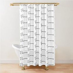 Florence Cursive Name Label Shower Curtain