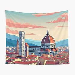 A Pop Art Travel Print of Florence - Italy Tapestry