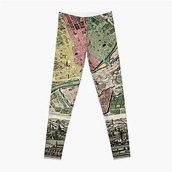 Vintage Map of Florence Italy (1730) Leggings