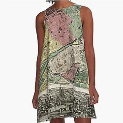 Vintage Map of Florence Italy (1730) A-Line Dress