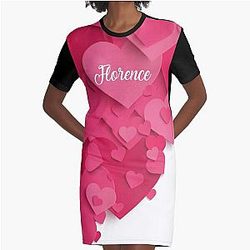 Love Romantic gift Birthday name girlfriend Florence Graphic T-Shirt Dress