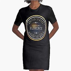 Florence City Alabama Souvenir | Florence Coordinates Graphic T-Shirt Dress