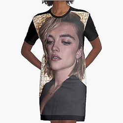 florence pugh Graphic T-Shirt Dress