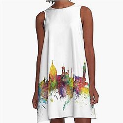 Florence Italy Skyline A-Line Dress
