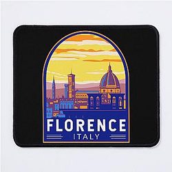 Florence Italy Travel Art Emblem Mouse Pad