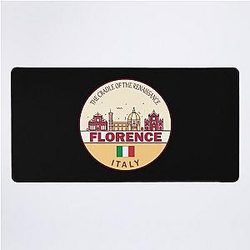 Florence Italy City Skyline Emblem Desk Mat