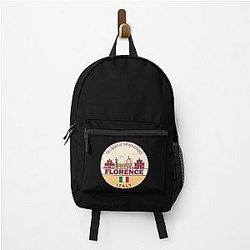 Florence Italy City Skyline Emblem Backpack