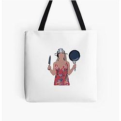 Florence Pugh Cooking All Over Print Tote Bag
