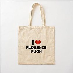 I Love Florence Pugh Cotton Tote Bag