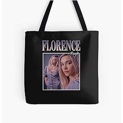 Florence Pugh 90's Vintage All Over Print Tote Bag
