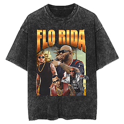 Gold Typography Retro LA 2605 Flo Rida Wash T-Shirts