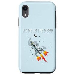 iPhone XR Fly Me To the Moon Retro Space Rocket Case
