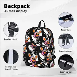 FNaF Lolbit Backpacks Boys Girls Bookbag Children School Bag Cartoon Kids Rucksack Laptop Rucksack Shoulder Bag Large Capacity