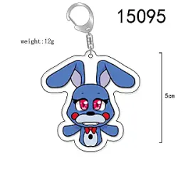 Wholesale Anime FNAF Freddy Acrylic Keychain Bonnie Foxy Chica Double Sided Cartoon Pendant Key Chains Fans Collection Gift