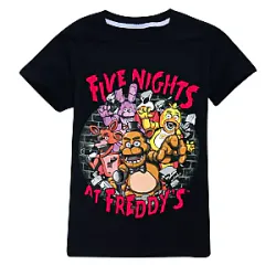 Five Nights at Freddy's T-Shirts - FNAF T-shirt Cartoon Five Night at Freddys Funny Print Summer Casual Tops Tee