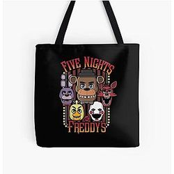Five Nights at Freddy's Bags - Five Nights At Freddy's Pizzeria Multi-Character All Over Print Tote Bag