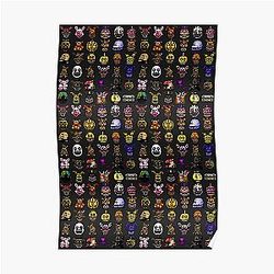 Five Nights at Freddy's Posters - Five Nights at Freddy's - Pixel art - Multiple Characters New Set Poster