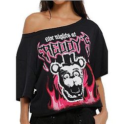 Flame Girls Off-Shoulder TTPM1201 Five Nights at Freddy's T-Shirts