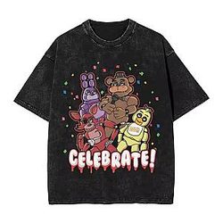 Celebrate Graphic PTTT2008 Washed  Five Nights at Freddy's T-Shirts