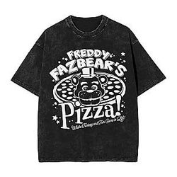 Fazbear's Pizza Graphic PTTT2008 Washed  Five Nights at Freddy's T-Shirts