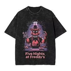 Vintage Style PTTT2008 Washed  Five Nights at Freddy's T-Shirts