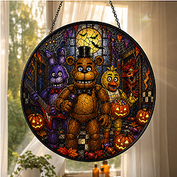 [Exclusive] FNAF Horror Game Halloween Five Nights at Freddy's Suncatcher