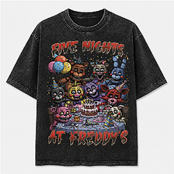 Vintage 90s Bootleg Style Five Nights at Freddy's Washed T-Shirt Five Nights at Freddy's T-Shirts
