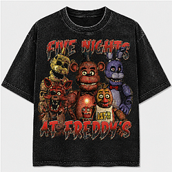 Vintage 90s Bootleg Style Five Nights at Freddy's Washed T-Shirt Five Nights at Freddy's T-Shirts