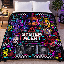 System Alert FNAF Blanket NTT089 Five Nights at Freddy's Blanket