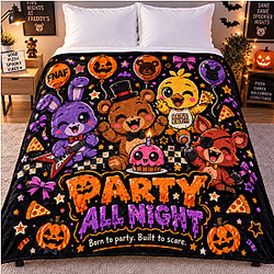 Party All Night FNAF Blanket Five Nights at Freddy's Blanket