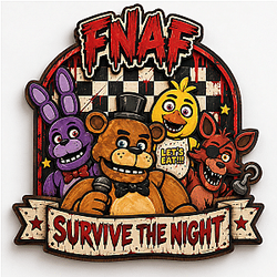 Halloween FNAF Survive The Night Wood Sign NTT099 Five Nights at Freddy's Decoration
