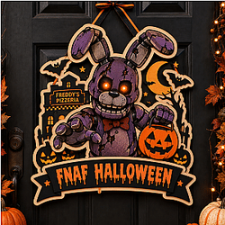 It's Me: Spooky Welcome DTNK1009 Five Nights at Freddy's Wooden Door Sign