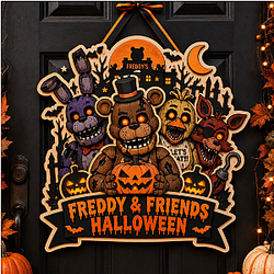 Retro Freddy & Friends DTNK1009 Five Nights at Freddy's Wooden Door Sign