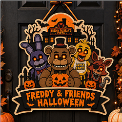 No Children Allowed DTNK1009 Five Nights at Freddy's Wooden Door Sign