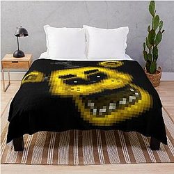 Five Nights at Freddy's Blanket - Five Nights at Freddy's 1 - Pixel art - Golden Freddy 2 Throw Blanket