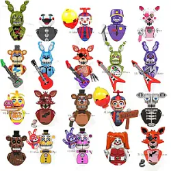 FNAF Figure - Mini Bricks FNAF Chica Bonnie Foxy Freddy Bear Nightmare Boy Skeleton Thriller Assembly Toys Figure