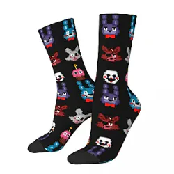 Five Nights at Freddy's Socks - Hip Hop Vintage Pixel Design Classic Crazy Socks Unisex FNAF Street Style Pattern Printed Funny Novelty Happy