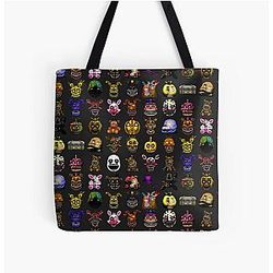 Five Nights at Freddy's Bags - Five Nights at Freddy's - Pixel art - Multiple Characters New Set All Over Print Tote Bag